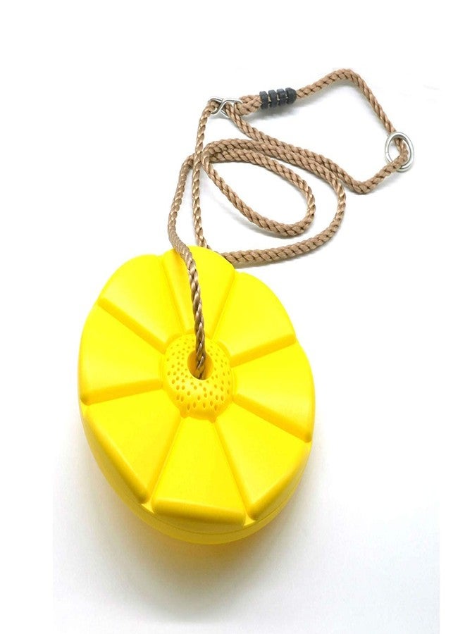 REZNOR مجموعة أرجوحة ريزنور القرصية بحبل - سهلة التعليق - قرص أرجوحة ديزي مونكي للأطفال للعب في الهواء الطلق مع ارتفاع قابل للتعديل، أصفر - Image 1